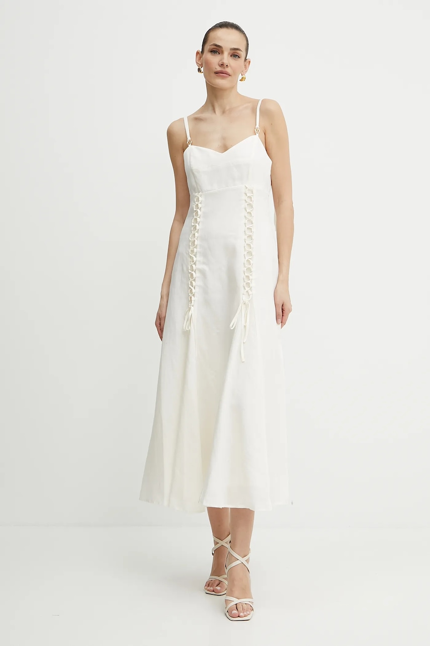 Twinset rochie din amestec de in