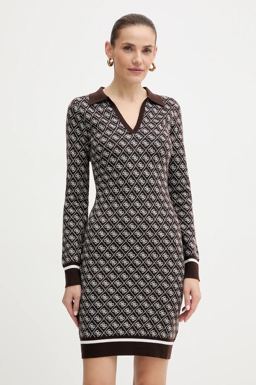 Guess rochie din amestec de lână AUBREY