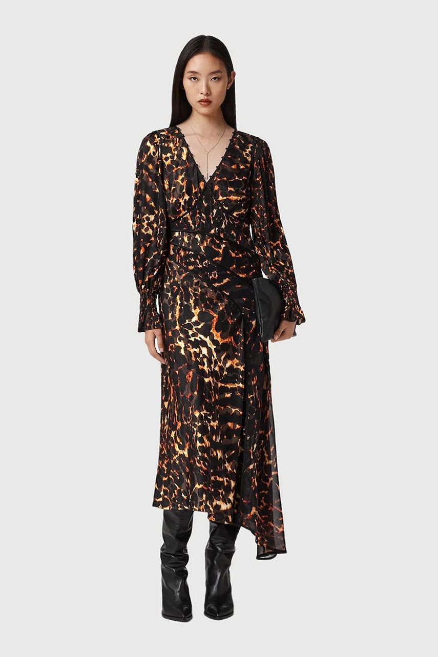 AllSaints rochie din mătase