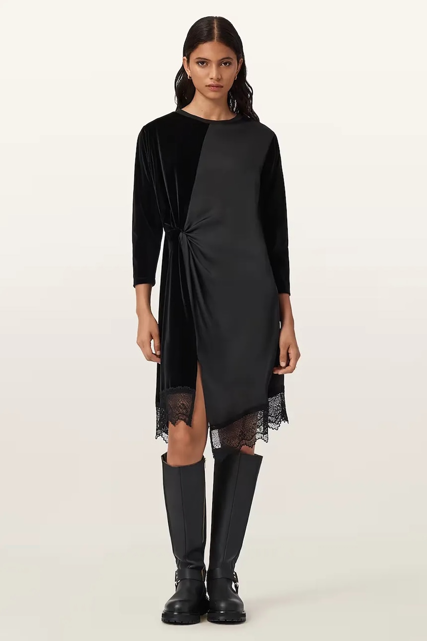 AllSaints rochie de catifea