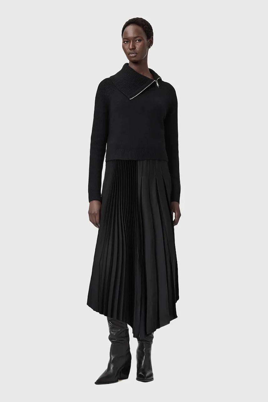 AllSaints rochie și pulover din lână de alpaca