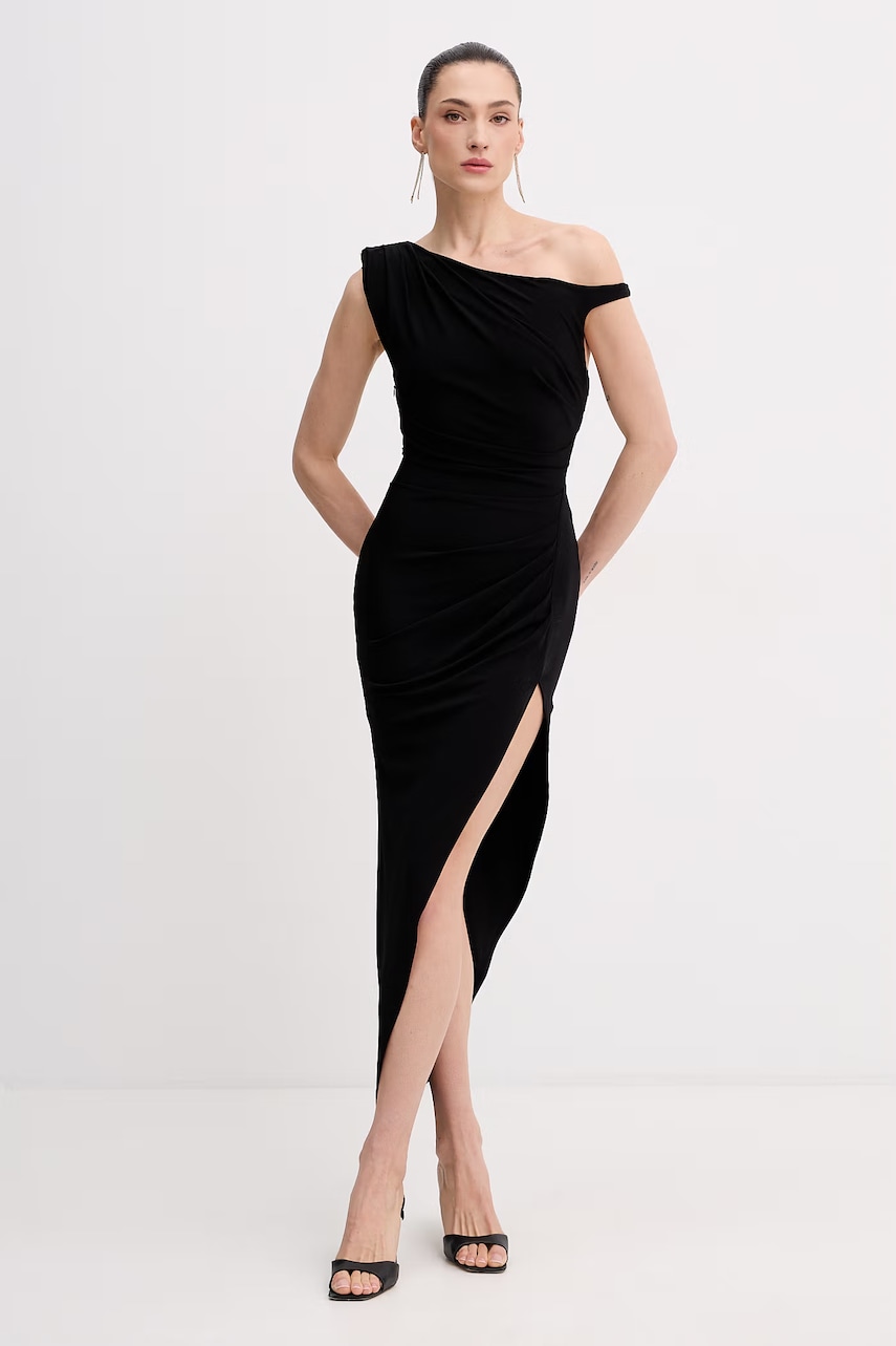 Elisabetta Franchi rochie asimetrică cu vâscoză