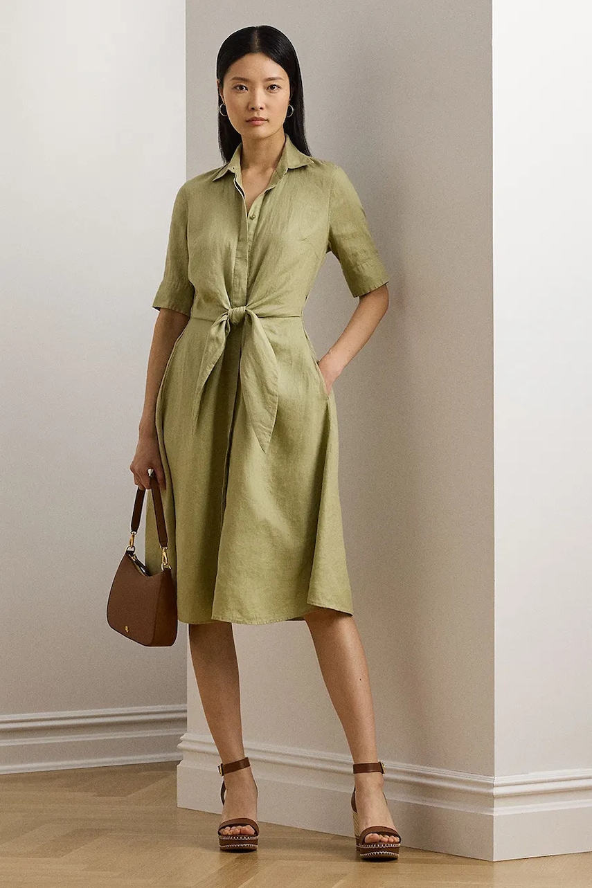 Lauren Ralph Lauren rochie evazată din in