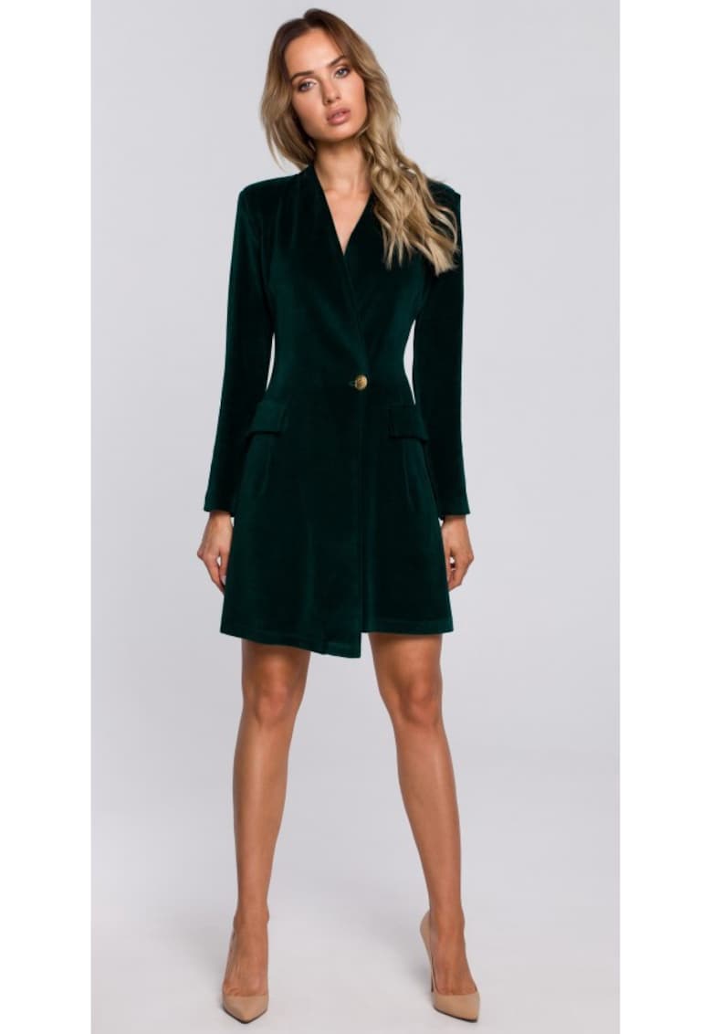 Rochie - Bumbac/Poliester - Negru. - Verde