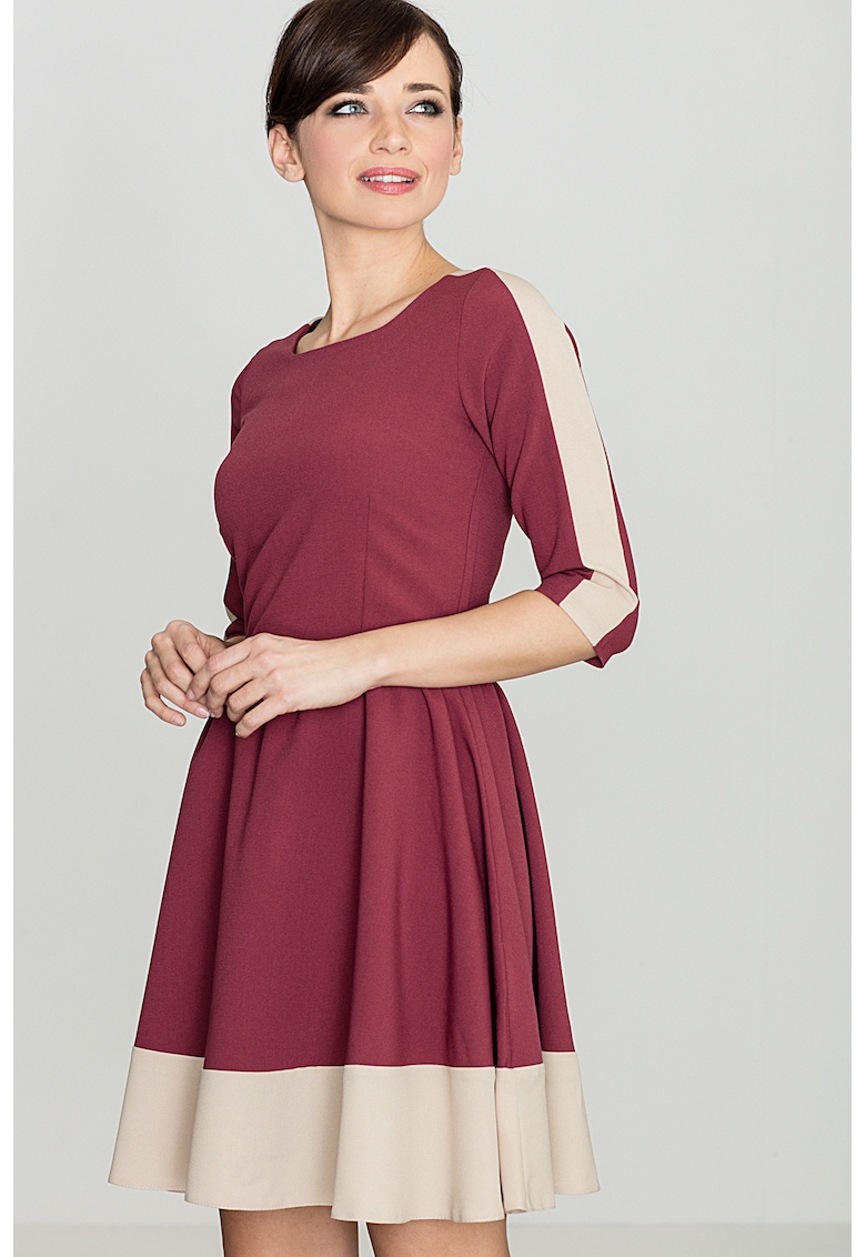 Rochie K057 - burgundy - fabric elegant - poliester