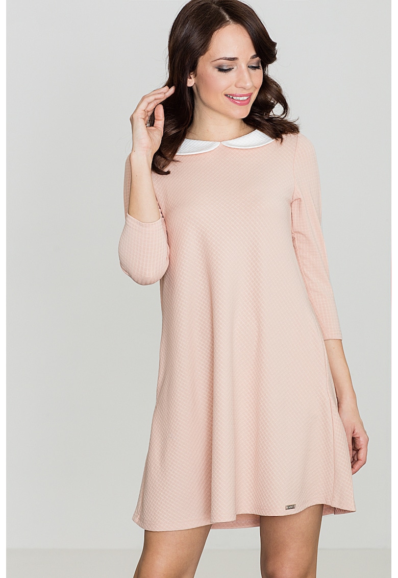 Rochie K218 - roz - poliester