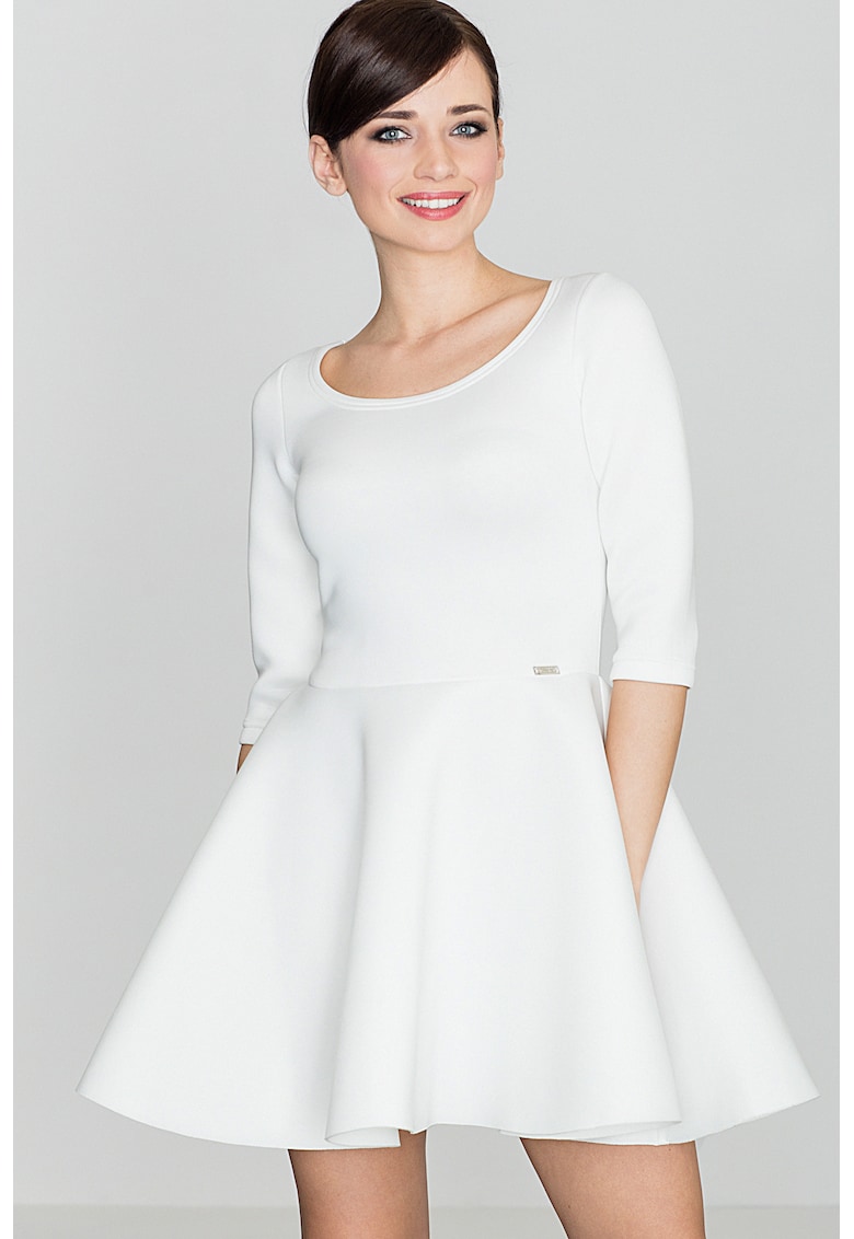 Rochie K227 - ecru - poliester -
