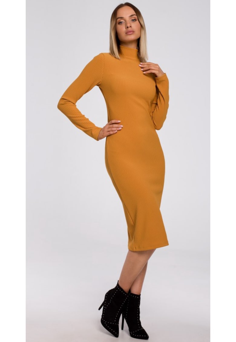 Rochie - Poliester / Elastan - Galben - Galben mustar