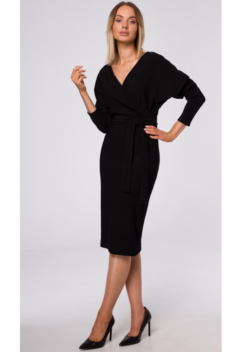 Rochie - Poliester / Elastan - Galben - Negru