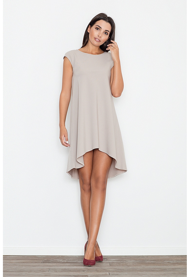 Rochie asimetrica - eleganta - gri - poliester -