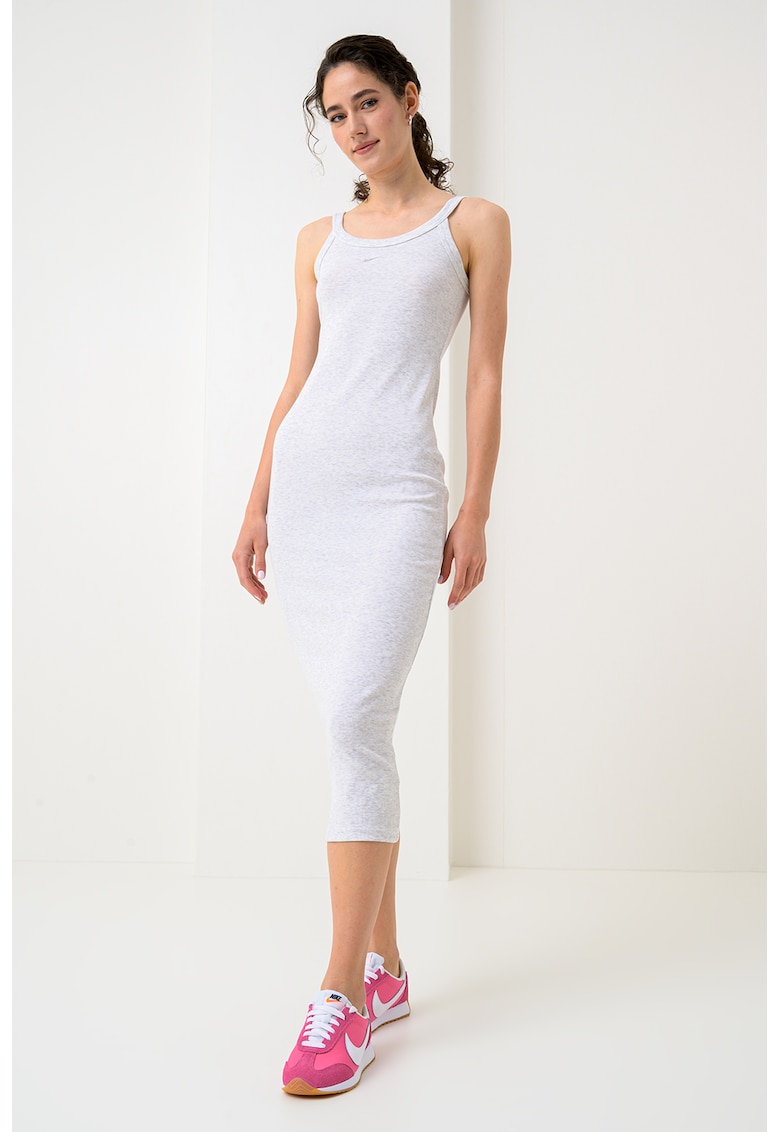 Rochie bodycon din amestec de lyocell - Alb/Gri inchis