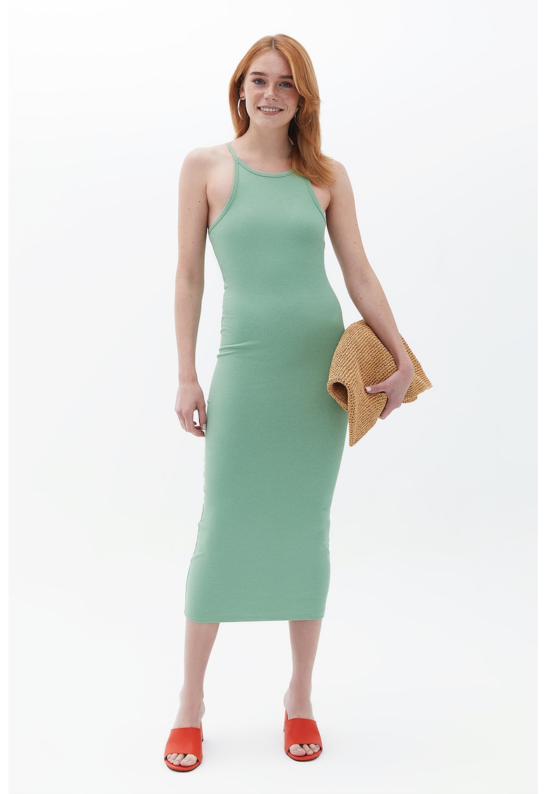 Rochie bodycon midi - Verde pal