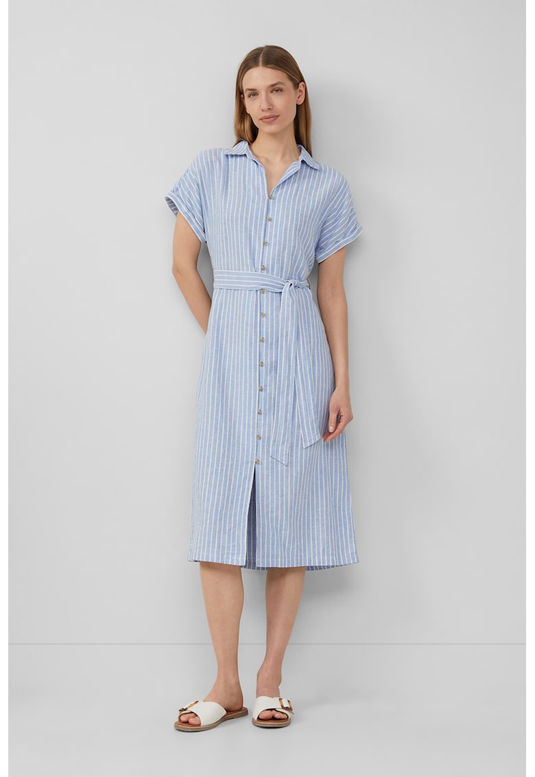 Rochie-camasa cu dungi - Alb/Albastru