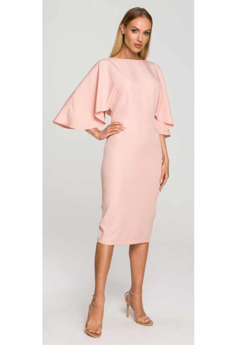 Rochie creion cu maneci largi - verde luxuriant - Albastru