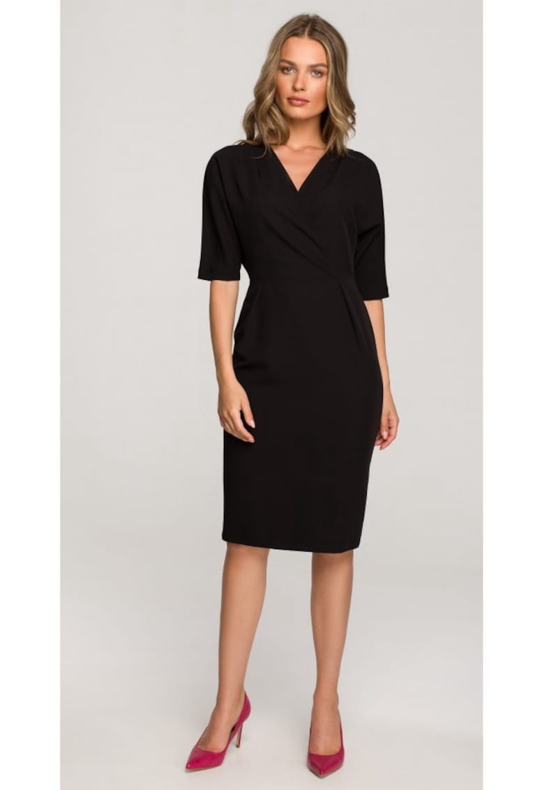 Rochie cu decolteu plic2 - Negru