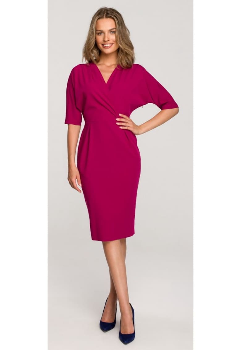 Rochie cu decolteu plic2 - Pruna