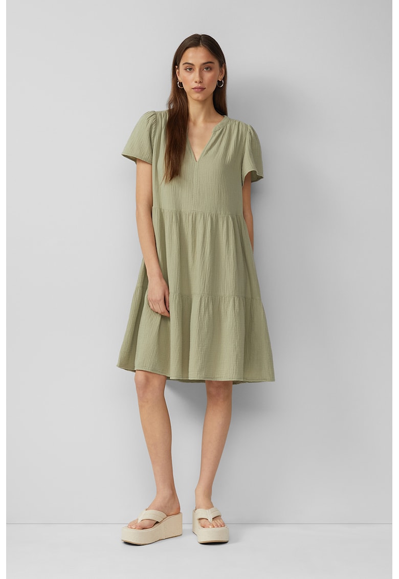 Rochie cu maneci scurte - Verde pal