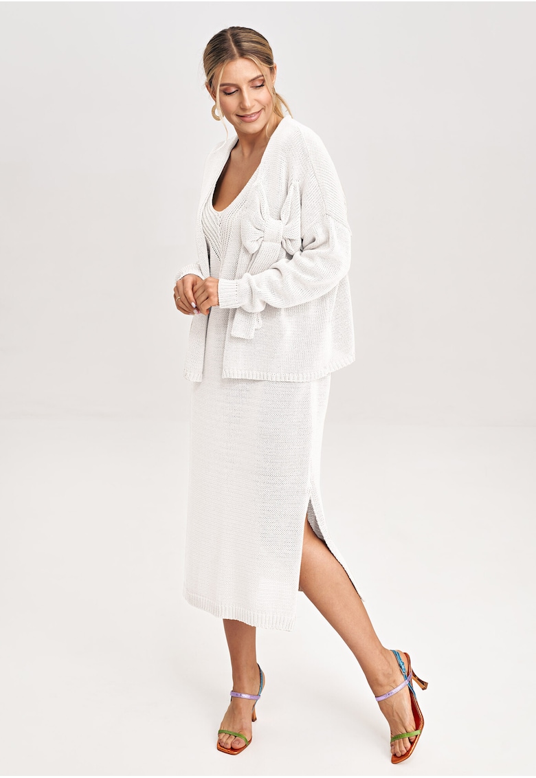Rochie dama  acril - bumbac - alb -
