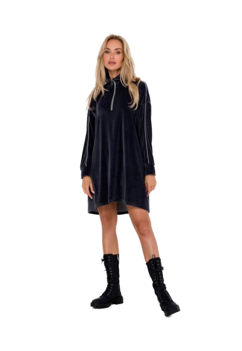 Rochie dama asimetrica - Made of Emotion - Satou - Albastru inchis