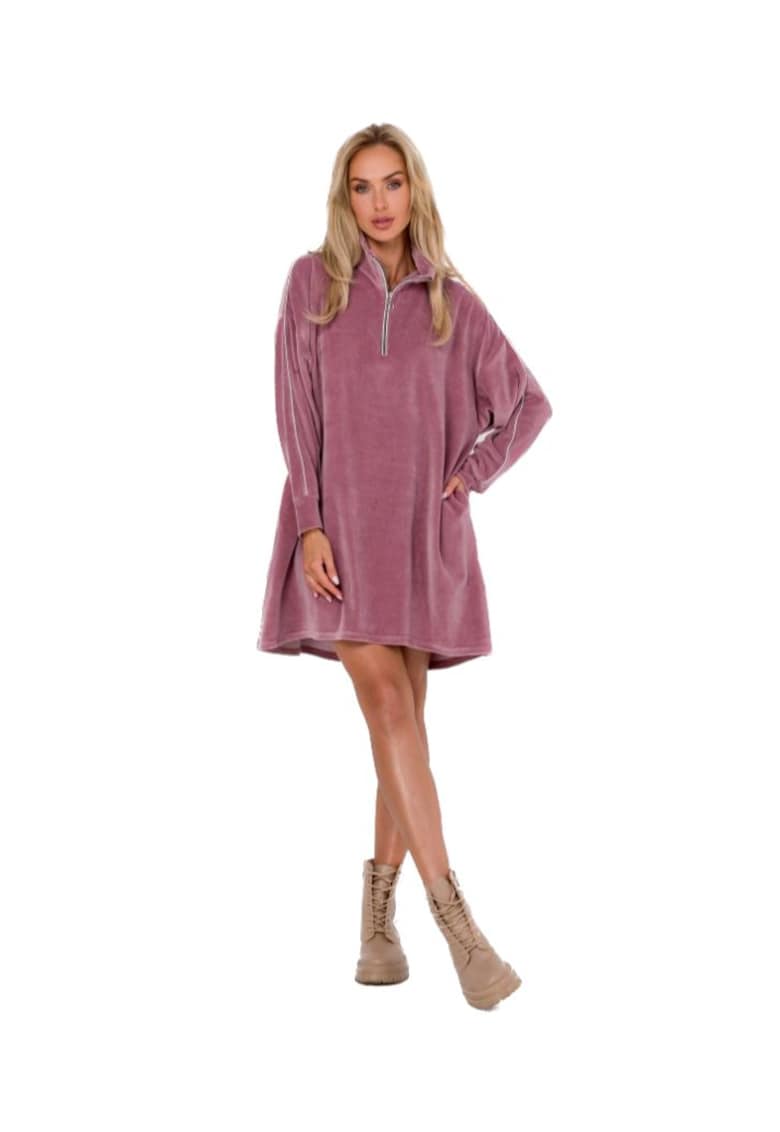 Rochie dama asimetrica - Made of Emotion - Satou - Roz murdar