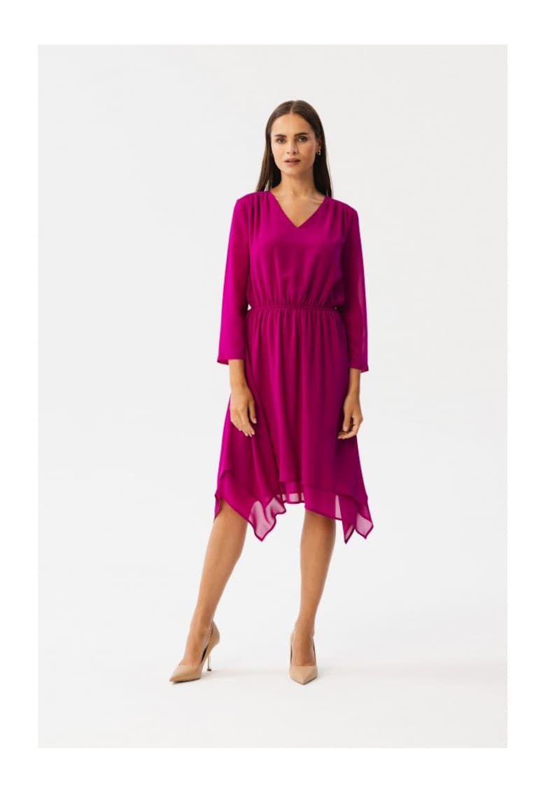Rochie dama asimetrica - Spumados - Burgundia -