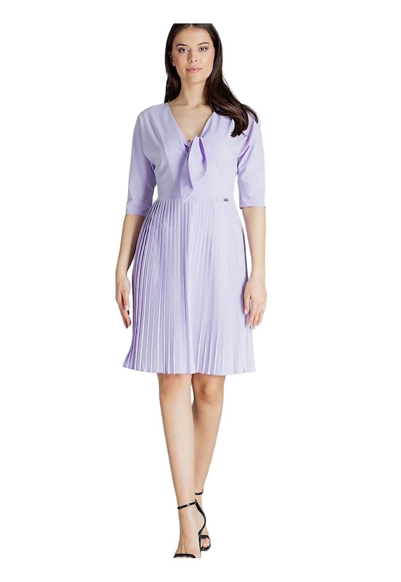 Rochie de cocktail - Midi - Textil - Mov