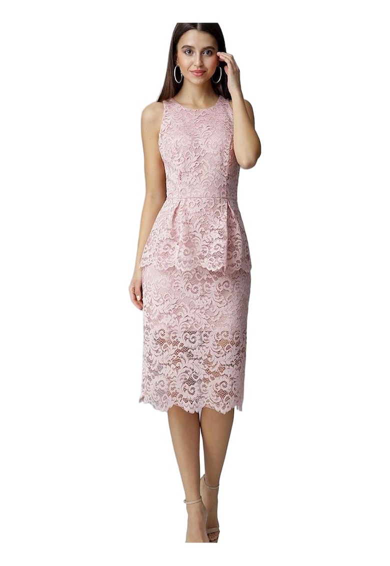 Rochie de seara - roz - eleganta - din material de calitate - poliester