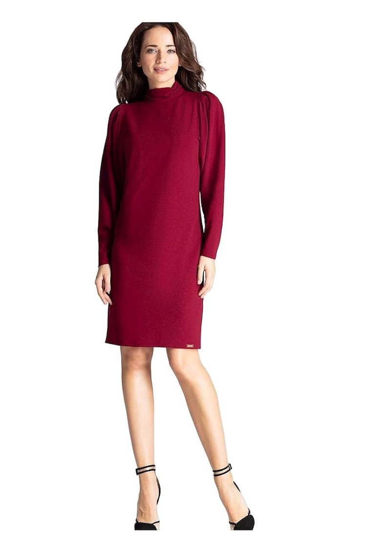 Rochie de zi 690 - Poliester/Elastan - Rosu