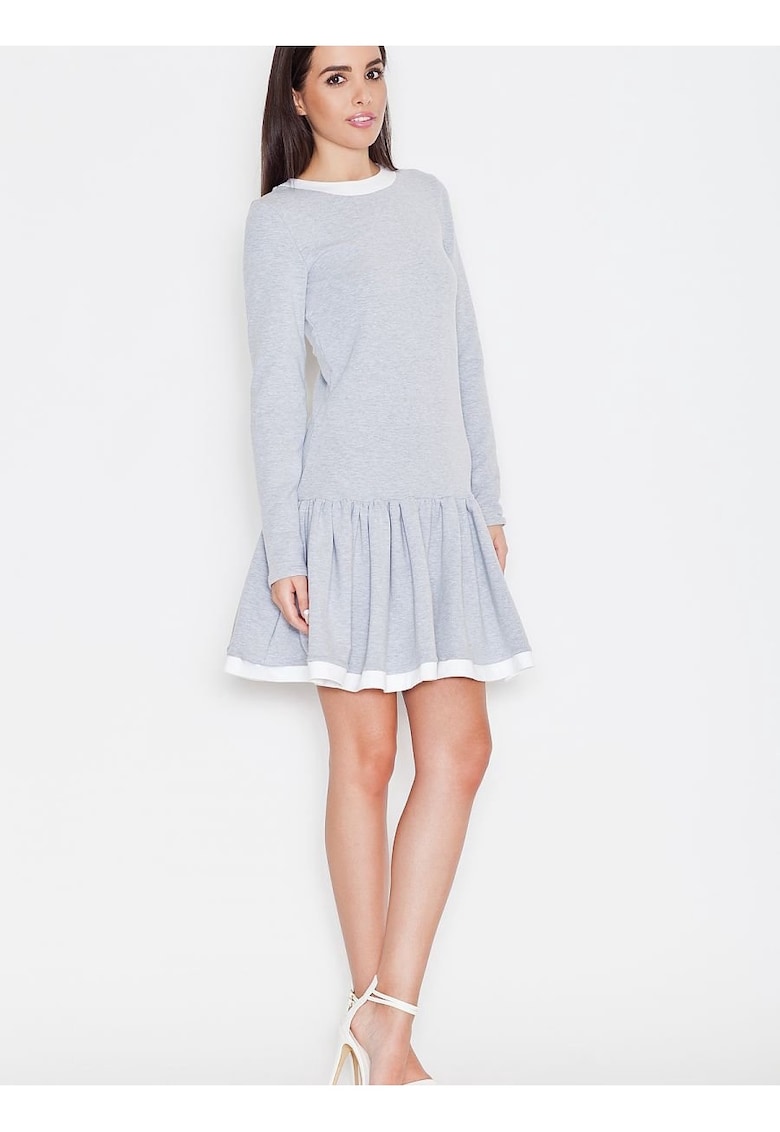 Rochie de zi  gri - casual - bumbac