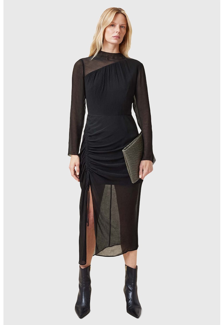 Rochie din amestec de matase Rizo - Negru