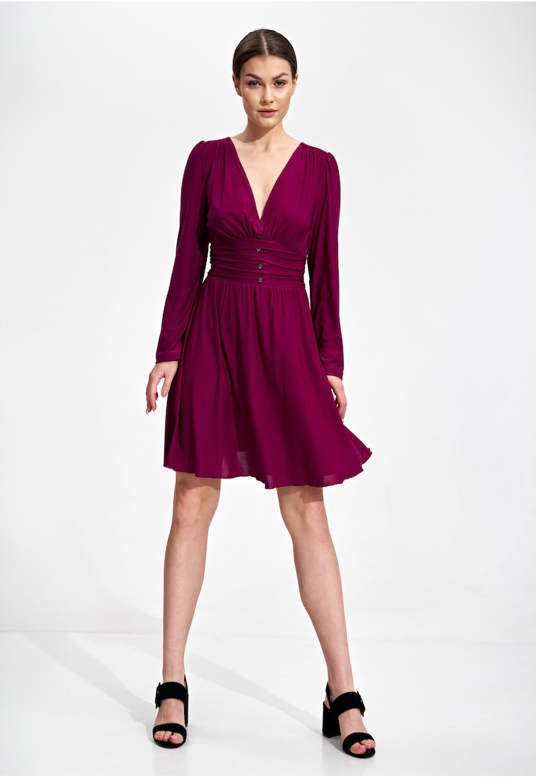 Rochie eleganta M861 - violet - maneci lungi - poliester