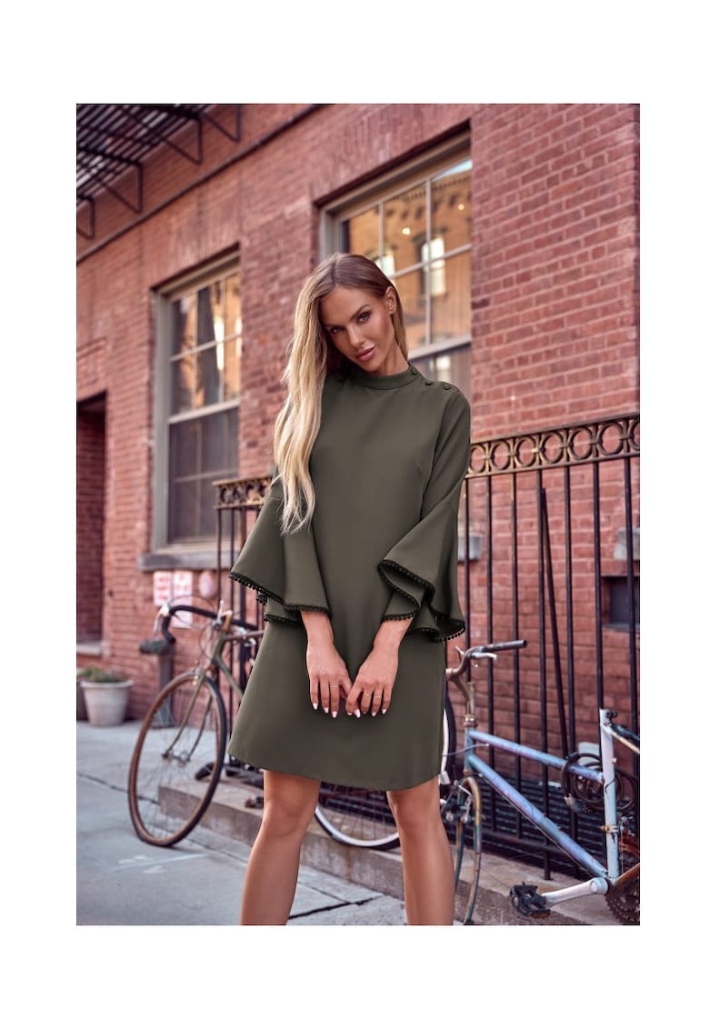 Rochie eleganta Poliester - Roz - Kaki