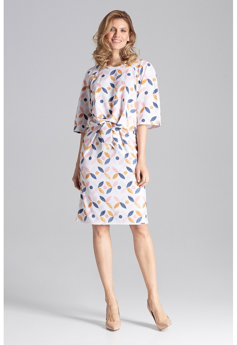 Rochie eleganta - model geometric - poliester - multicolor -
