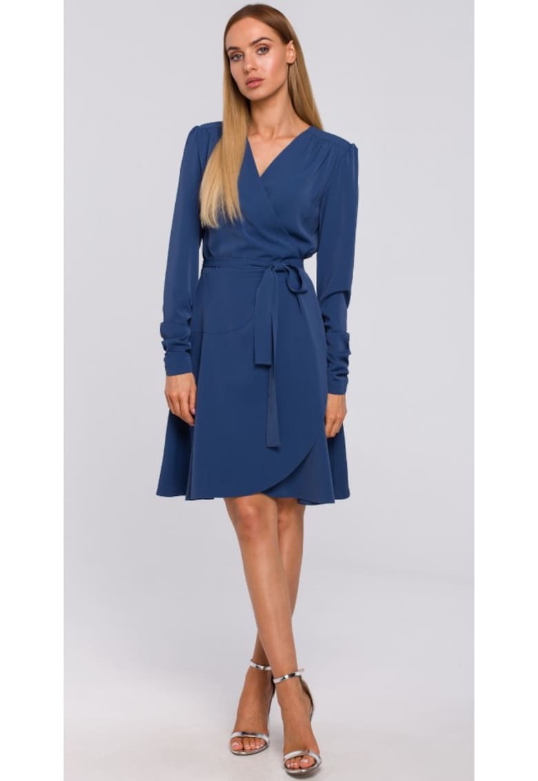 Rochie eleganta roz din poliester - Albastru