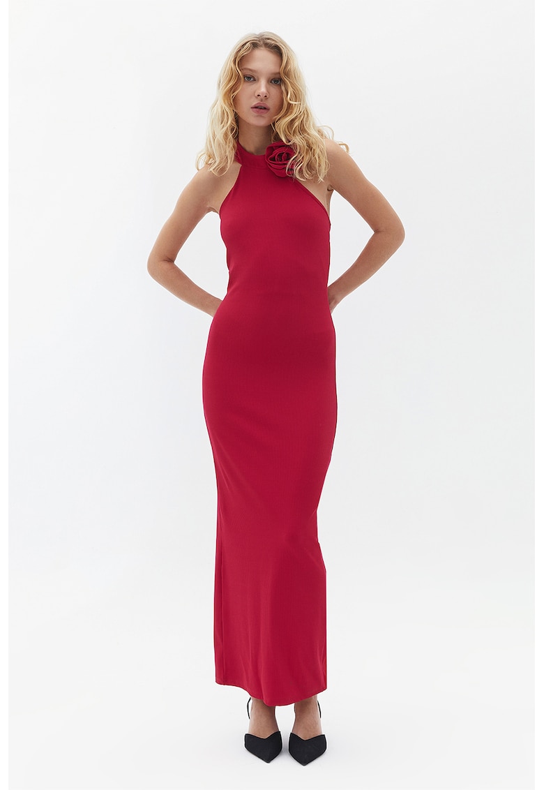 Rochie halter maxi - Roz aprins