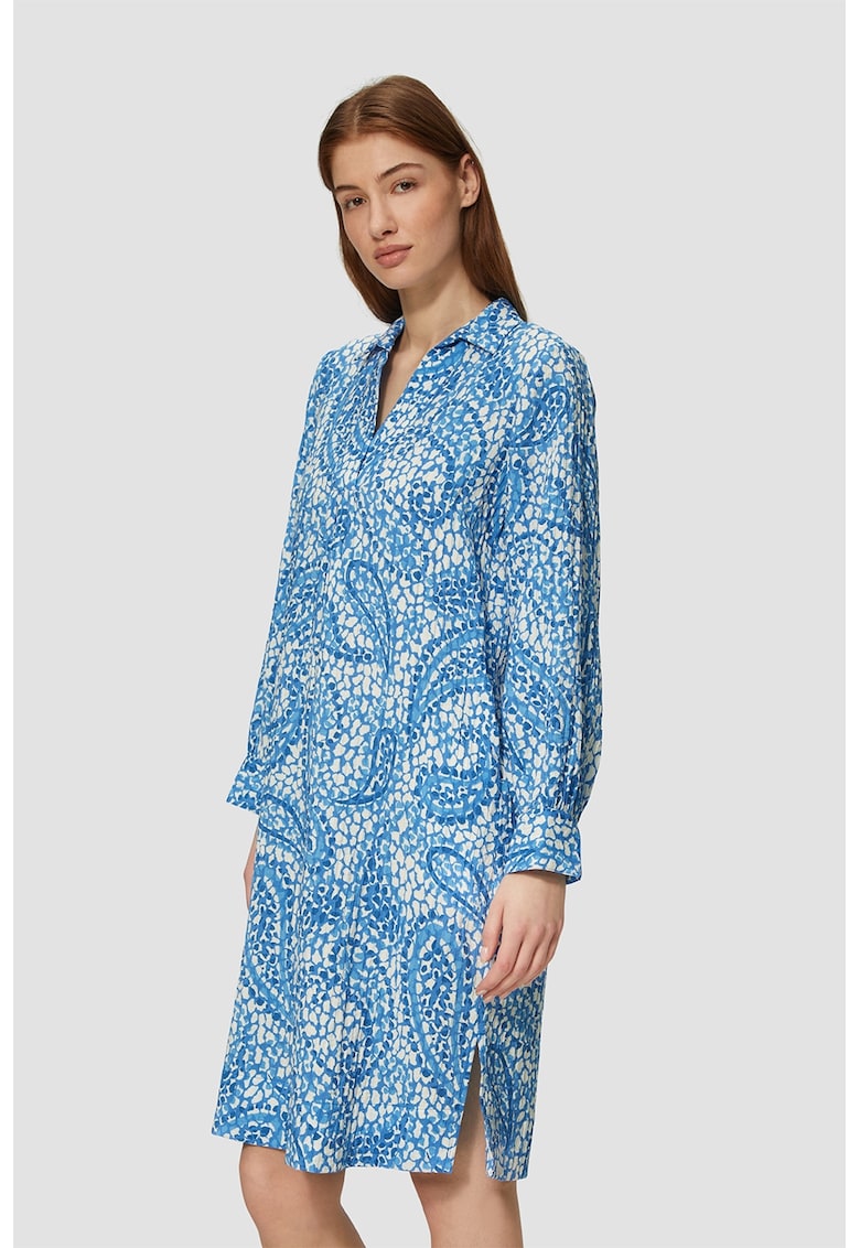 Rochie lejera cu imprimeu paisley - Alb murdar/Albastru deschis