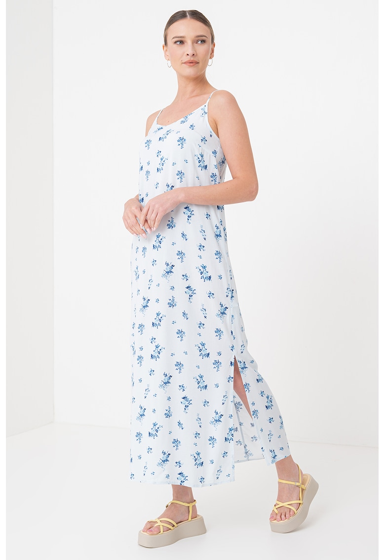 Rochie maxi cu model cu animal print - Albastru deschis/Albastru