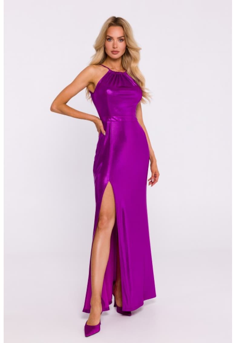 Rochie maxi cu slit inalt - Violet