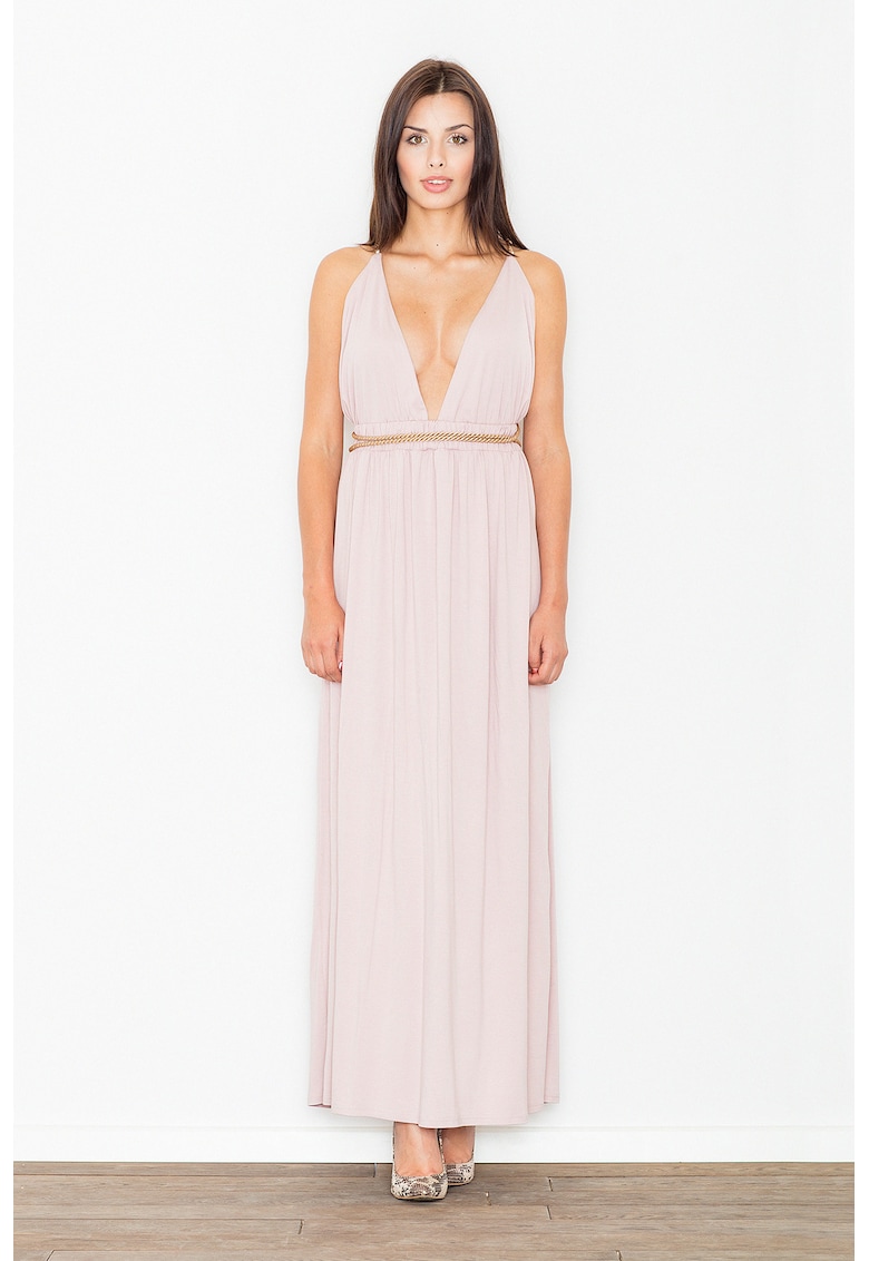 Rochie maxi eleganta - decolteu adanc - viscoza