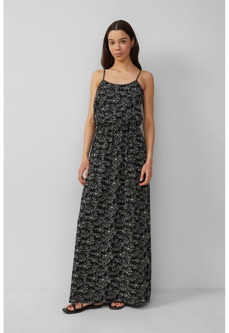Rochie maxi evazata - Alb/Albastru ultramarin