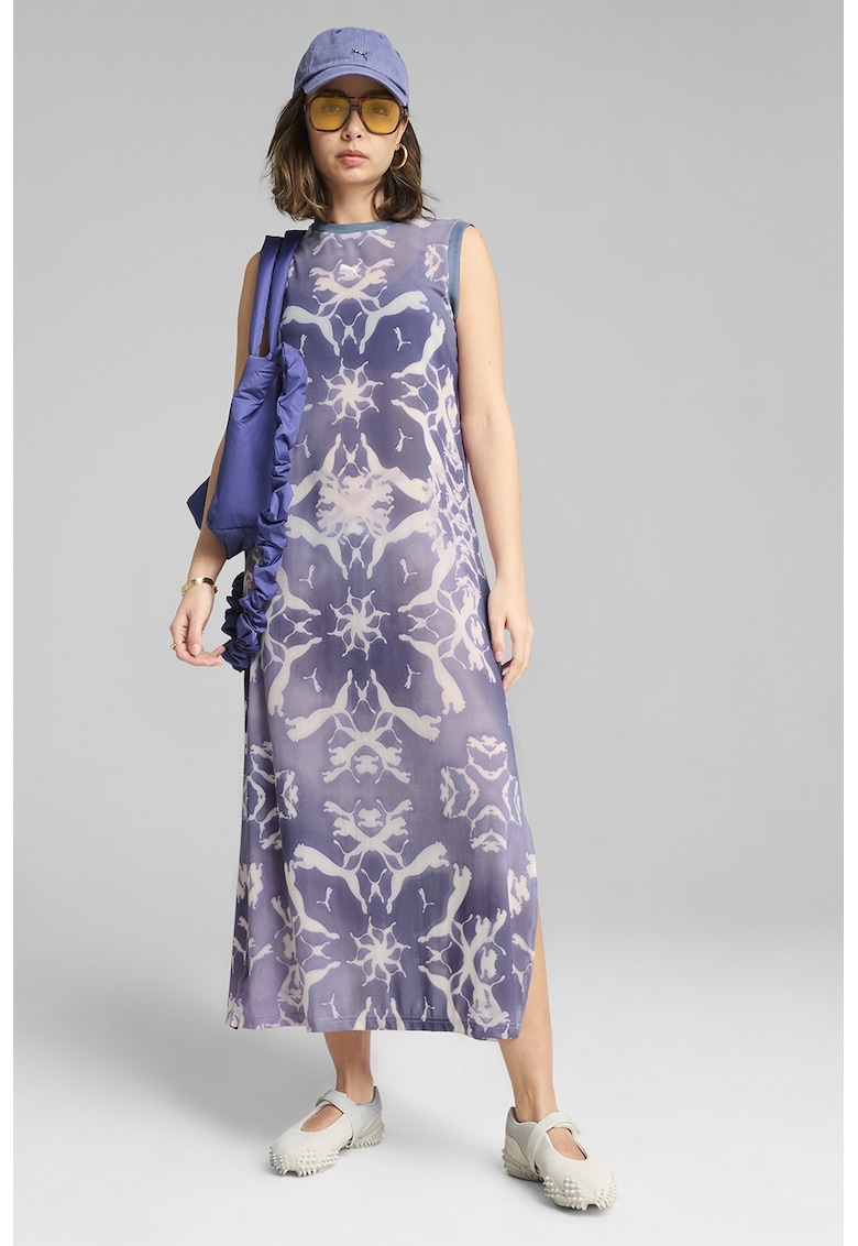 Rochie midi cu croiala dreapta - Violet prafuit