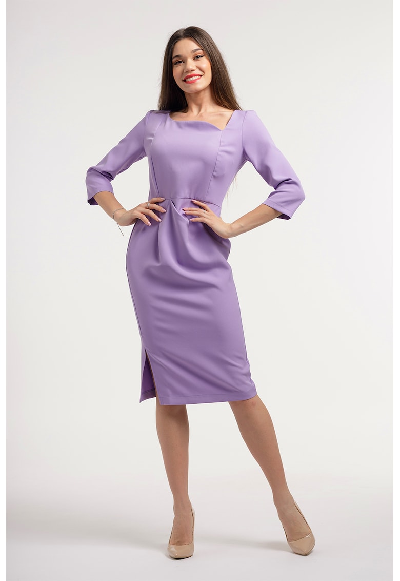 Rochie midi cu slit lateral - Lila