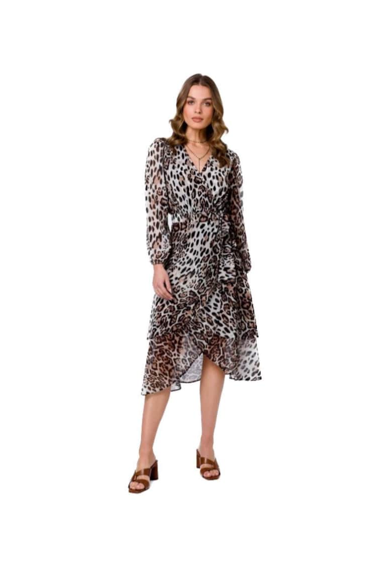 Rochie midi dama - Numeak - leopard -