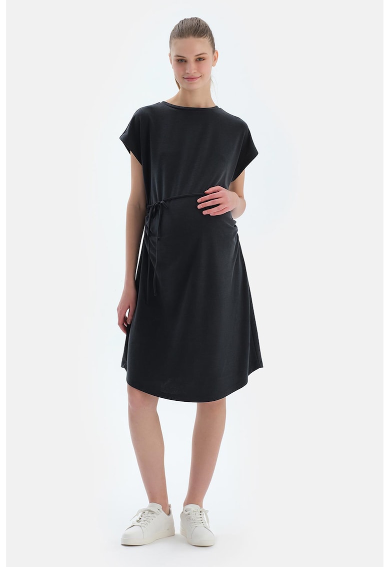 Rochie midi din amestec de modal pentru gravide - Negru