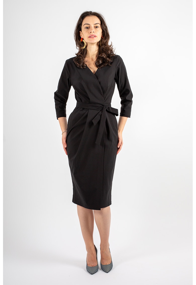 Rochie midi petrecuta Nora - Negru