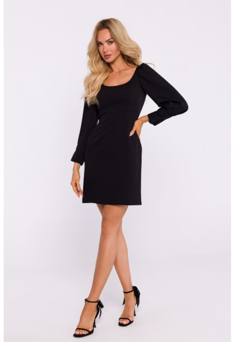 Rochie mini cu decolteu adanc - - Negru