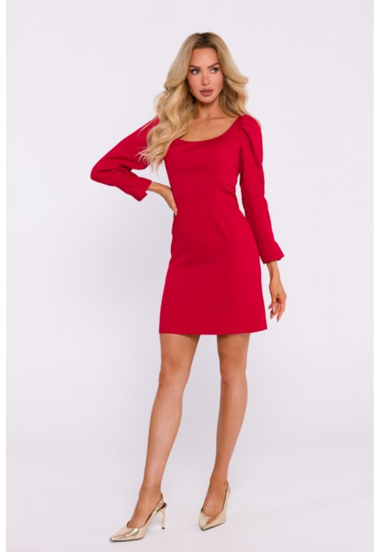 Rochie mini cu decolteu adanc - - Rosu