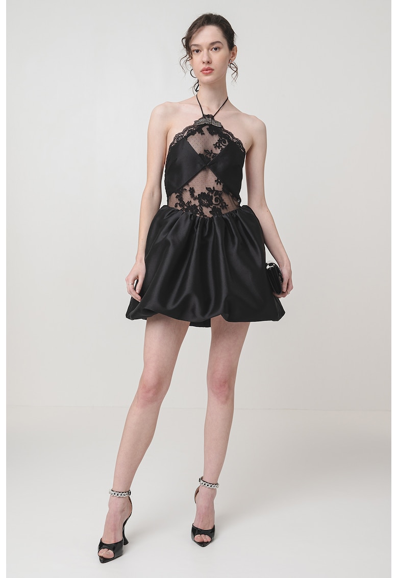 Rochie mini cu decolteu halter - Negru