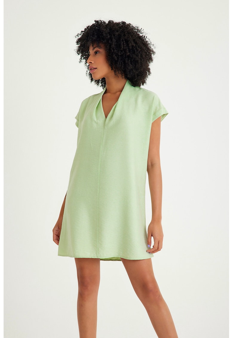 Rochie mini cu decolteu in V - Verde deschis