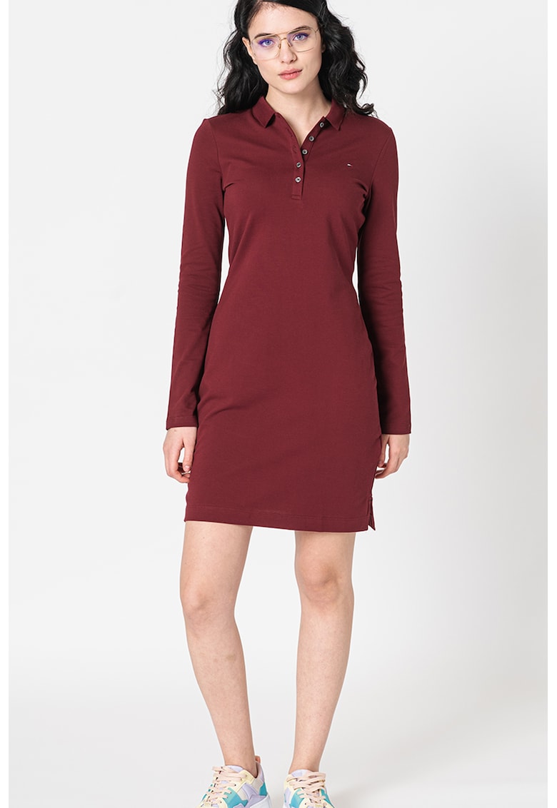 Rochie mini cu logo discret - Visiniu
